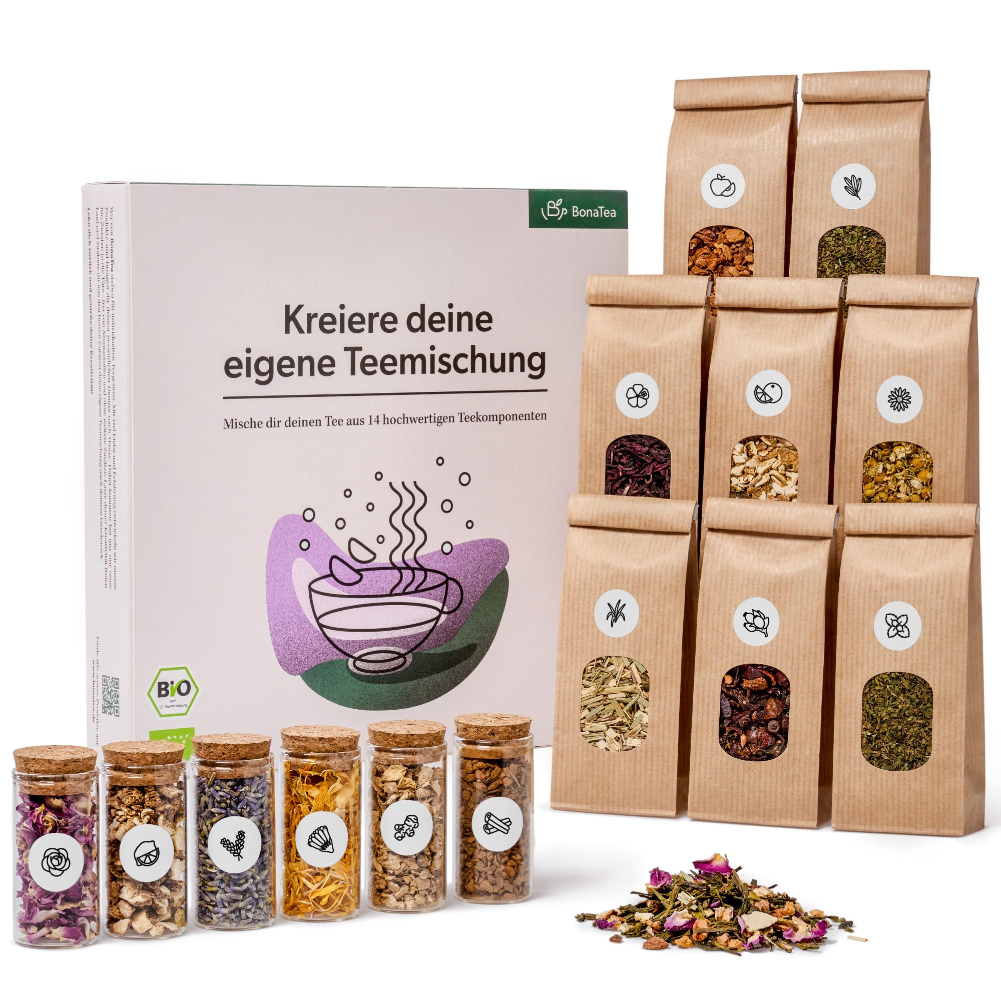 Tee Selber Mischen Set Geschenk mit 14 aufregenden Tee-Sorten